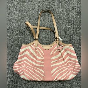 Coach Pink Zebra Tote Bag Purse
